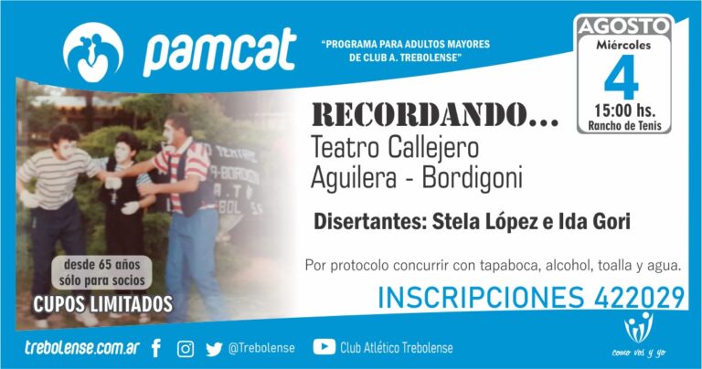 PAMCAT recordará al elenco teatral Aguilera Bordigoni