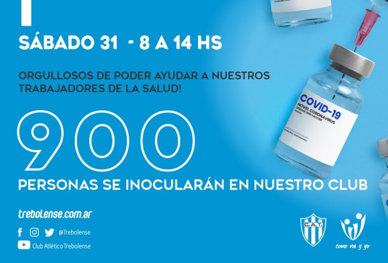 ORGULLOSOS DE AYUDAR – Trebolense albergará a 1000 personas para una vacunación masiva