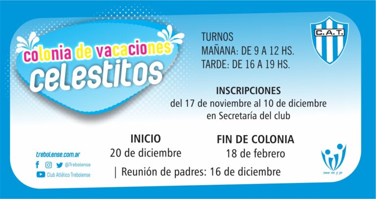 Inscripciones abiertas para la Colonia de Vacaciones «Celestitos»