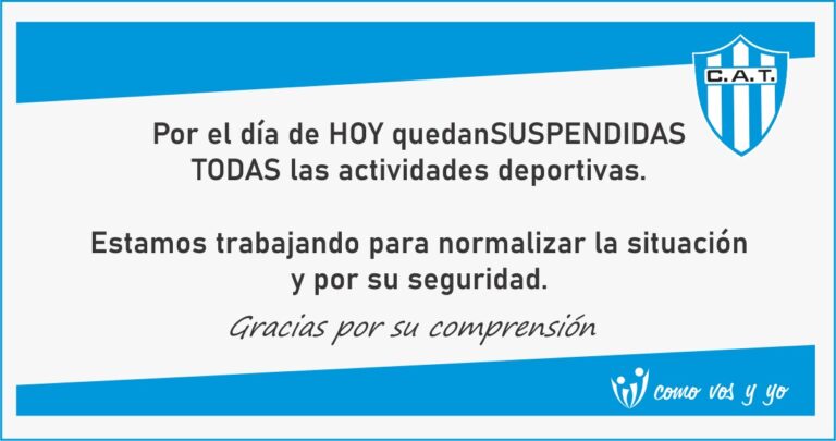 FUERTE TORMENTA – Las disciplinas sin actividad por este lunes