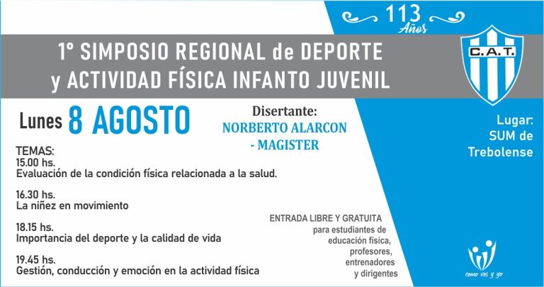 MES ANIVESARIO – Primer Simposio Regional de Deporte y Actividad Física Infanto Juvenil