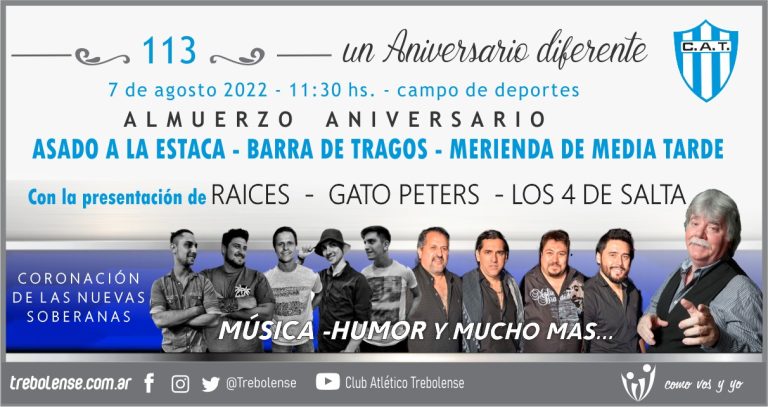 Este lunes se ponen a la venta las tarjetas para el almuerzo aniversario de Trebolense