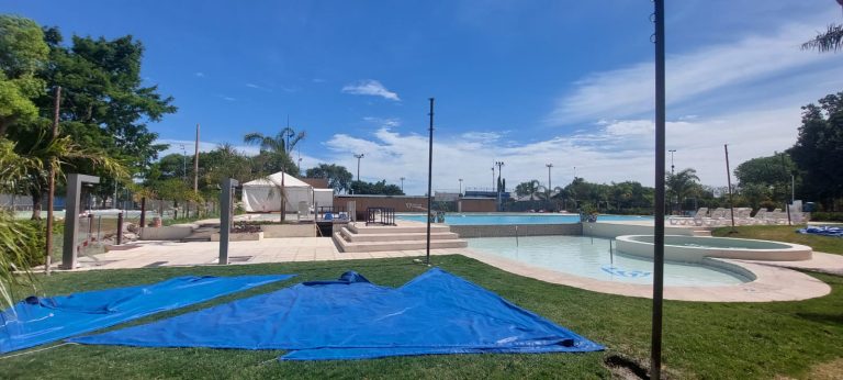 Las obras en la pileta