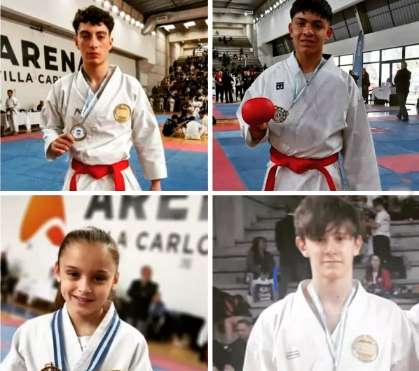Grandes podios del karate de Trebolense en el Nacional Carlos Paz