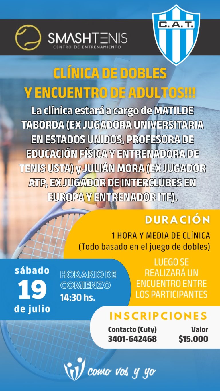 CLINICA DE TENIS – Se viene para el fin de semana y es de alto vuelo.